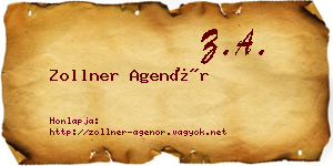 Zollner Agenór névjegykártya